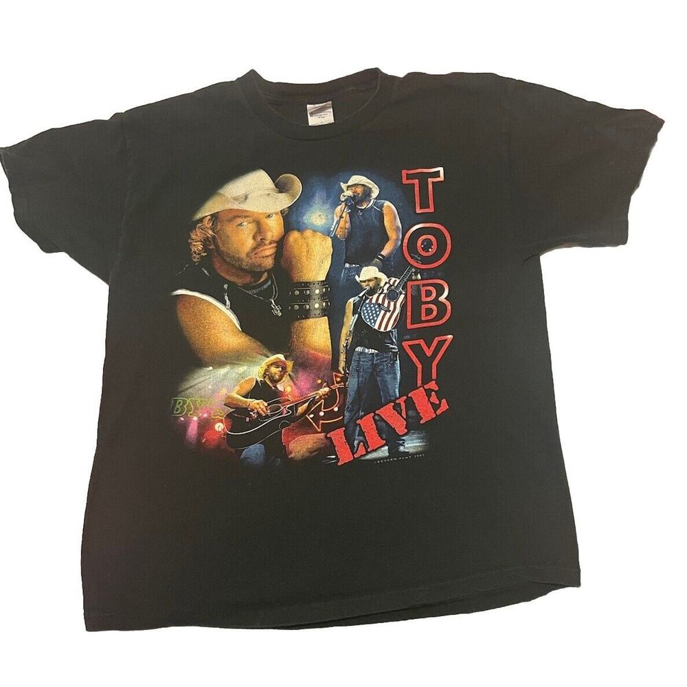 Vintage 2005 TOBY KEITH Live Honky Tonk U Tour Black T Shirt Size Large
